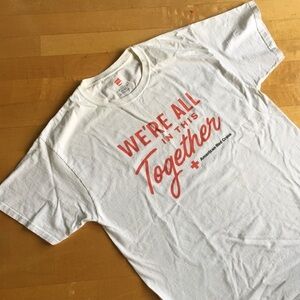 Hanes American Red Cross “We’re All In This Together” Tee, White, Red, Size L